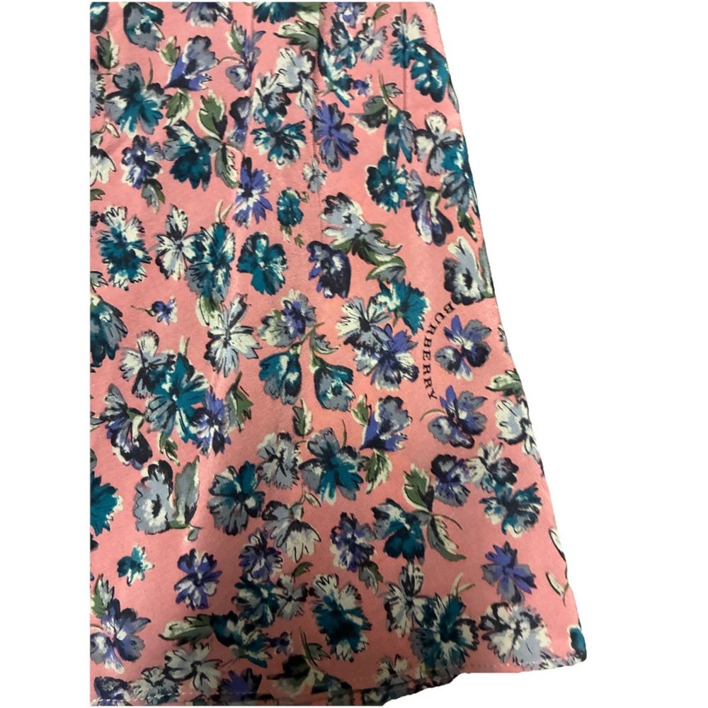Burberry Dress Women's 8 Pale Rose Silk Floral Midi Boho Cottagecore Prairie NEW - Picture 9 of 16